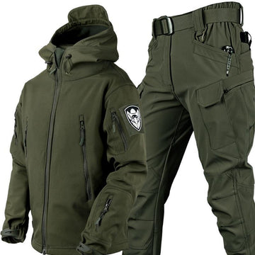 Autumn and Winter Outdoor Shark Skin Soft Shell Suit – Unisex Warm Camouflage Jacket and Pants Set